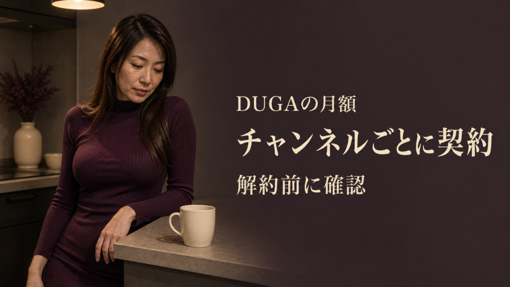 DUGAの月額料金はチャンネルごと｜30日更新と解約前の確認点